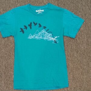 Threadless Turquoise Mountain Birds Tee